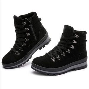NEW Black Combat Snow Boots Lace Up Ankle